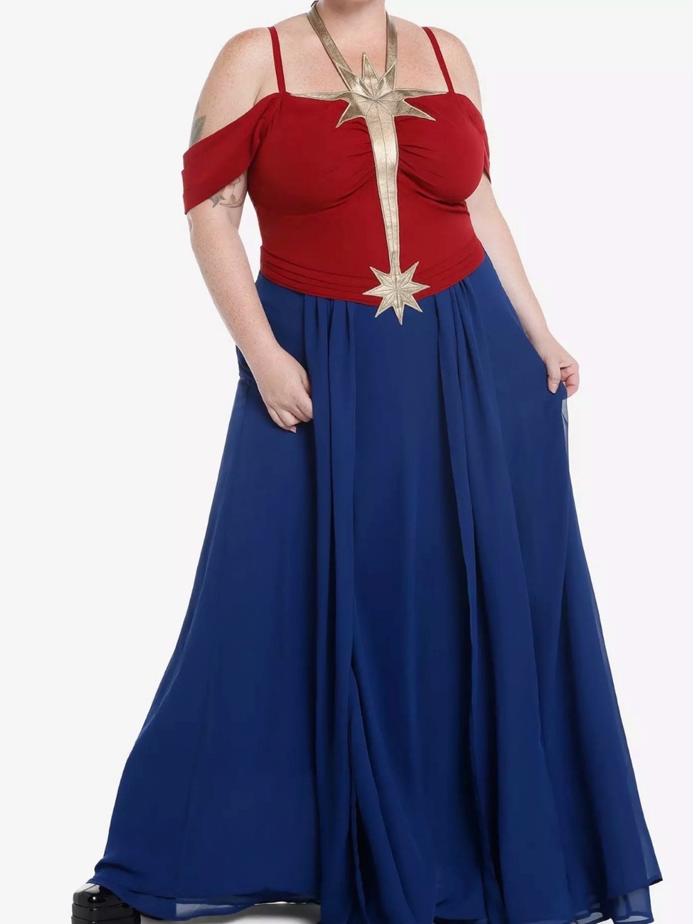 Her Universe- Marvel The Marvels Captain Marvel Maxi Dress Plus Size